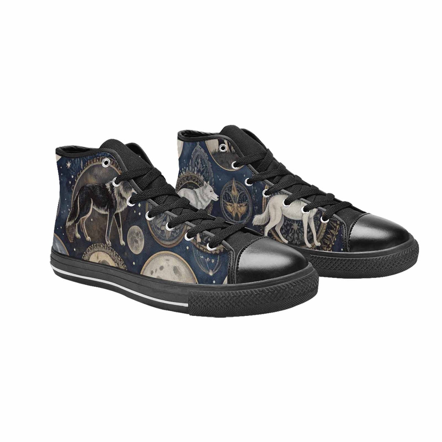 MEN'S Wolves Everywhere Collage High Top Canvas Vivid Custom Shoes