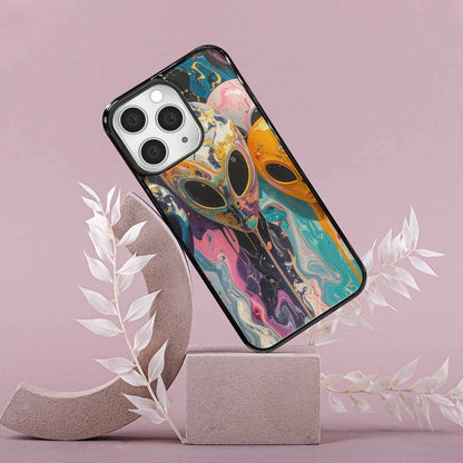 iPhone 15 Pro Max Case — Aliens Marblealiens Pattern Dng Personalized Phone, Unique Phone Case Design