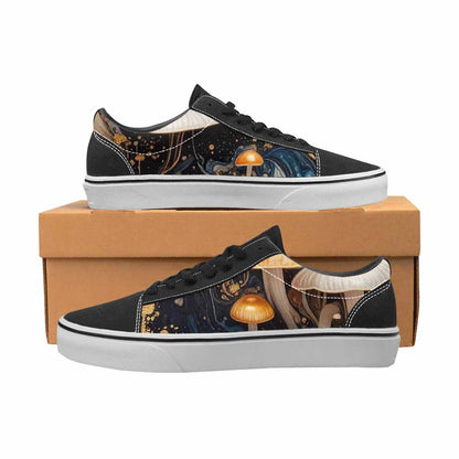 WOMEN'S Mushrooms Lace-Up Canvas Melting Art Custom Sneakers