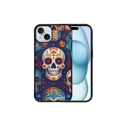 iPhone 15 Plus Case — Day Dead Sugar Skull Art 100s, Customized Protective Case