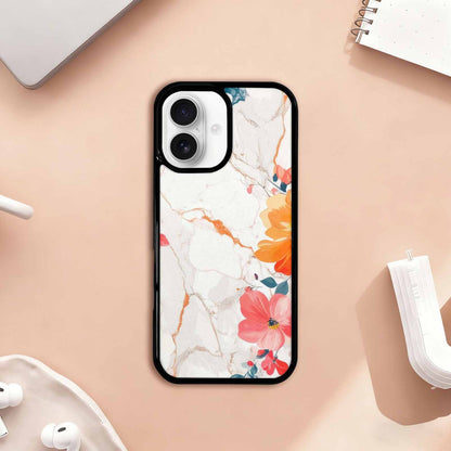 iPhone 17 Case — Marble Floral Art Seamless Floral, Custom Designed Case Cover