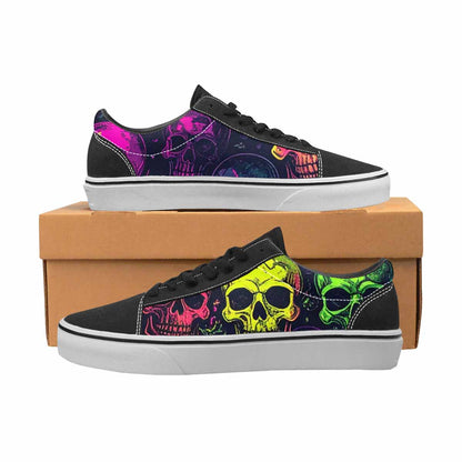 MEN'S Skulls - Neon Canvas Lace-Up Neon Fantasy Shoes