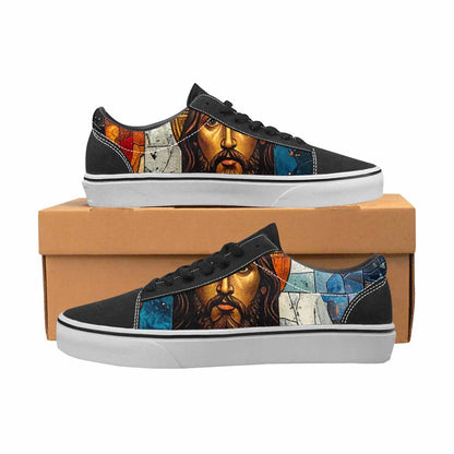 WOMEN'S Jesus Face Small Canvas Lace-Up Vivid Custom Sneakers
