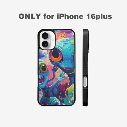 iPhone 16 Plus Case — Cartoon Alien Characters, Customized Protective Case