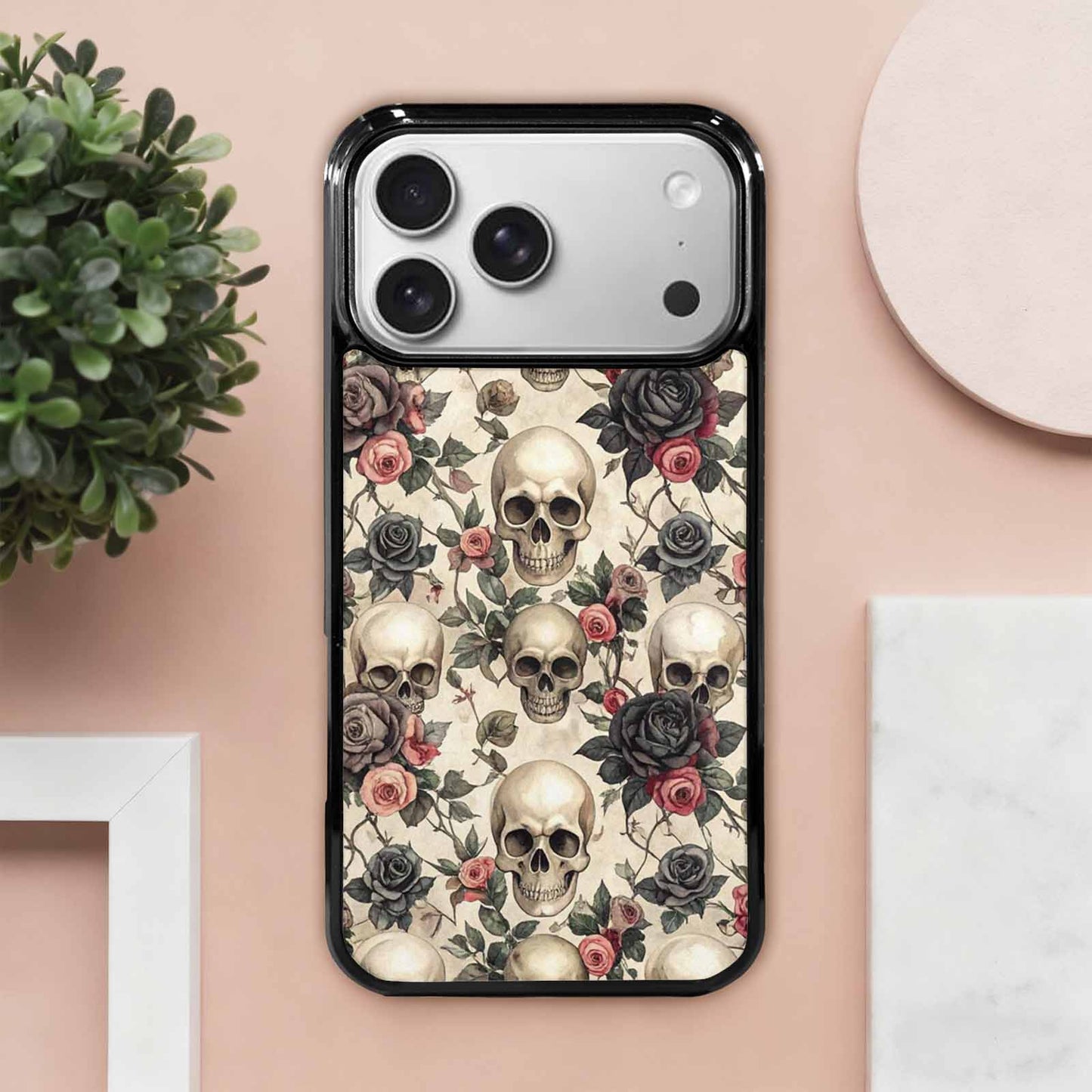 iPhone 17 Pro Max Case — Skulls Roses And Skulls Gothic Skulls, Personalized Phone Case