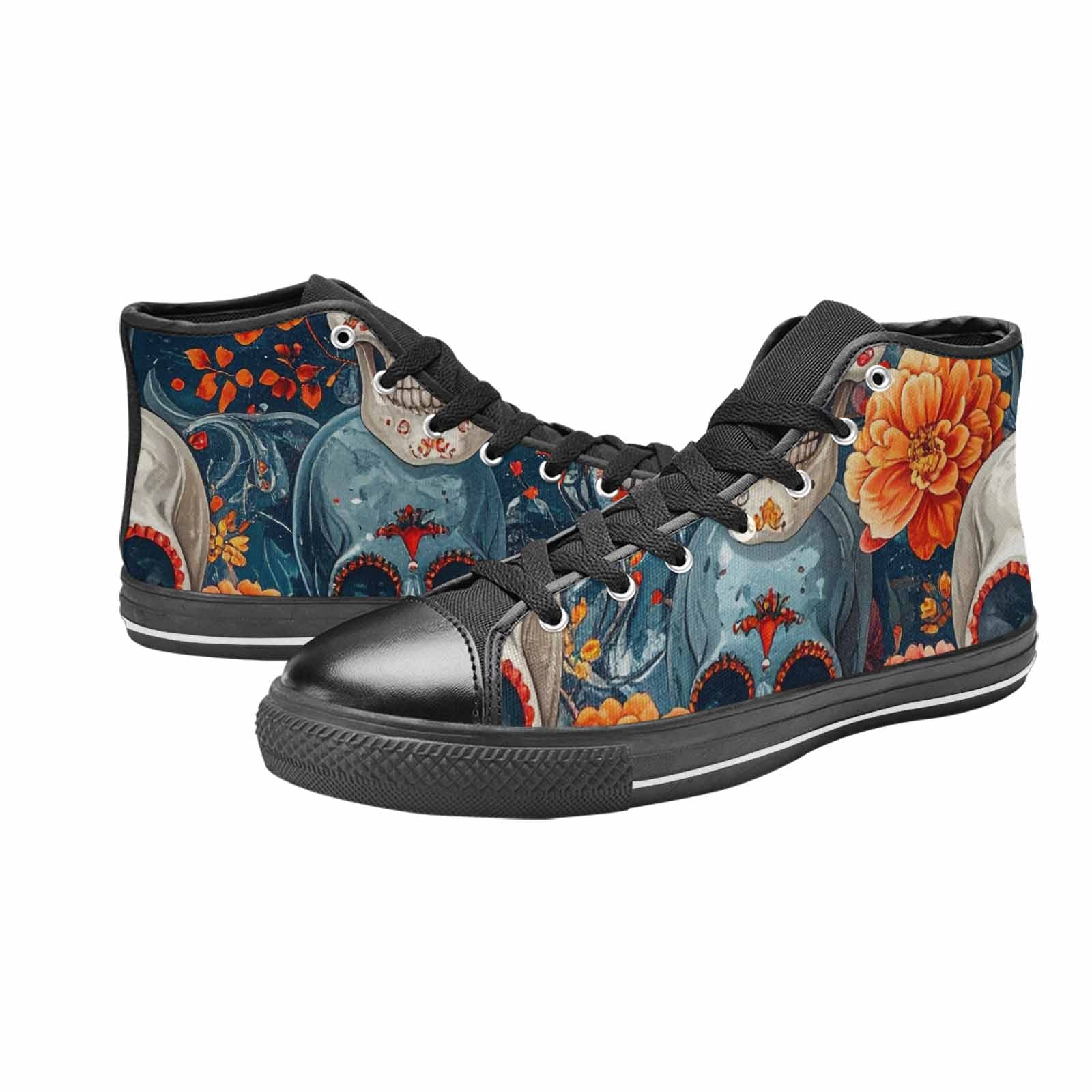 MEN'S Marble Skull High Top Canvas Dreamcore Custom Sneakers