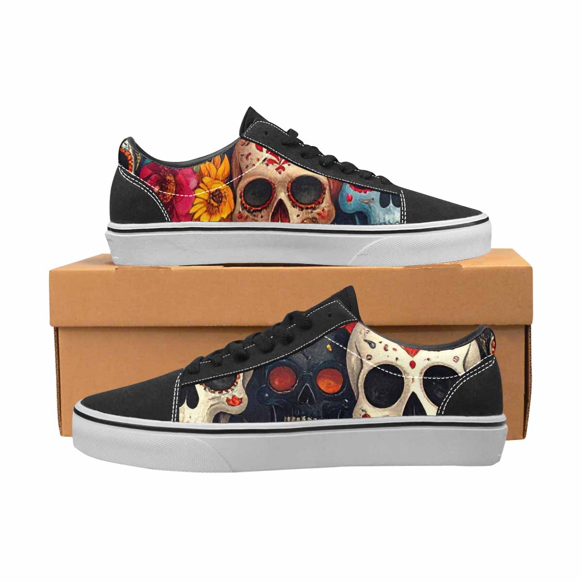 MEN'S Skull Canvas Lace-Up Neon Fantasy Shoes