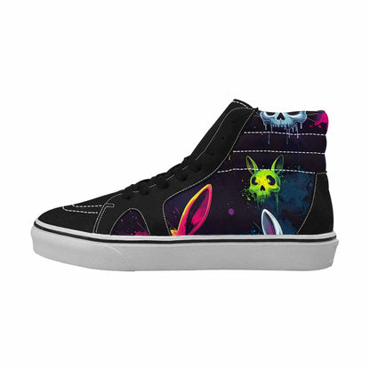 MEN'S Radioactive Ghost Bunny Skull High Top Canvas Y2K Shoes