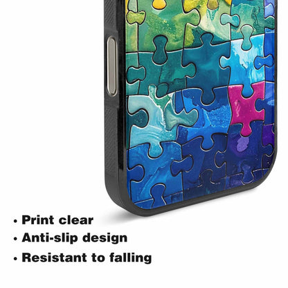 iPhone 16 Pro Max Case — Autism Puzzle Pieces Puzzle Piece Pattern, Custom Art Phone Cover