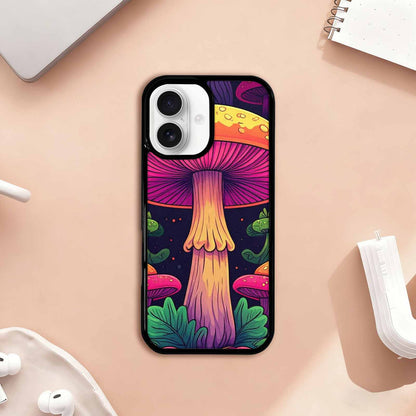 iPhone 17 Case — Psychedelic Mushroom Cartoon Pattern Cartoon Cute, Custom Made Phone Cover