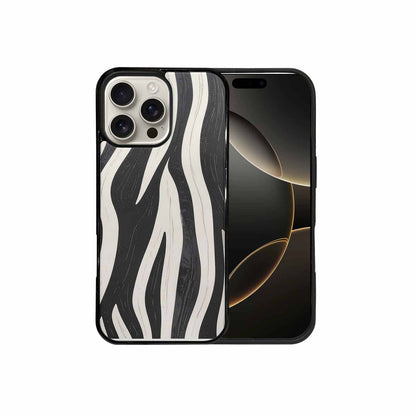 iPhone 16 Pro Max Case — Modern Zebra Stripe Print Crisp Black, Custom Phone Case