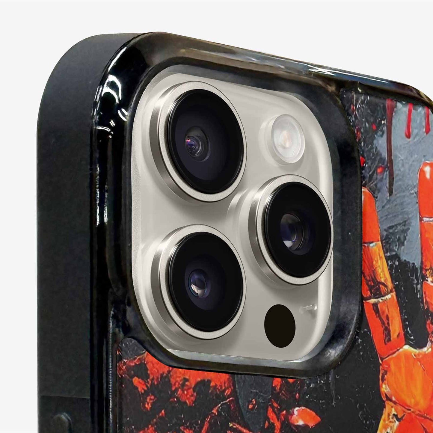 iPhone 16 Pro Case — Splatter Paint Art Hand Prints Black, Personalized Phone Case