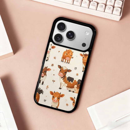 iPhone 17 Pro Case — Small Cow Animal Print Art Animal, Original Design Phone Case