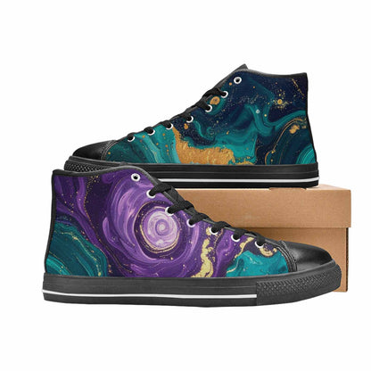 WOMEN'S Marble Galaxy Swirl High Top Canvas Dreamcore Sneakers