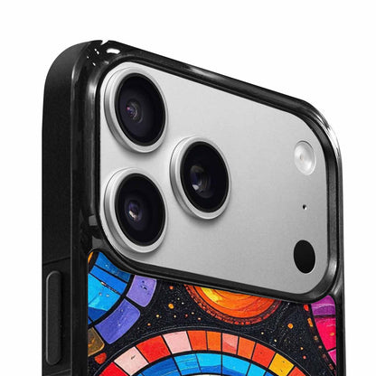 iPhone 17 Pro Max Case — Iridescent Fantasy Sun Original Art, Custom Designed Case Cover