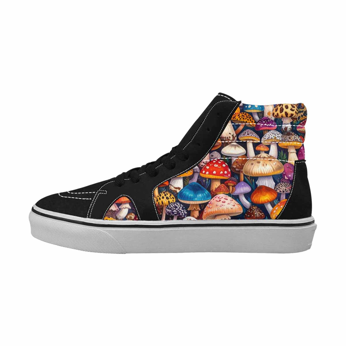 MEN'S Mushrooms High Top Canvas Vibrant Chaos Custom Sneakers