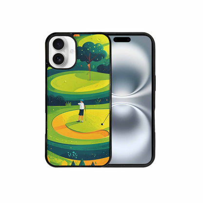 iPhone 16 Plus Case — Golf Cartoon Art Pattern, Custom Printed Phone Case