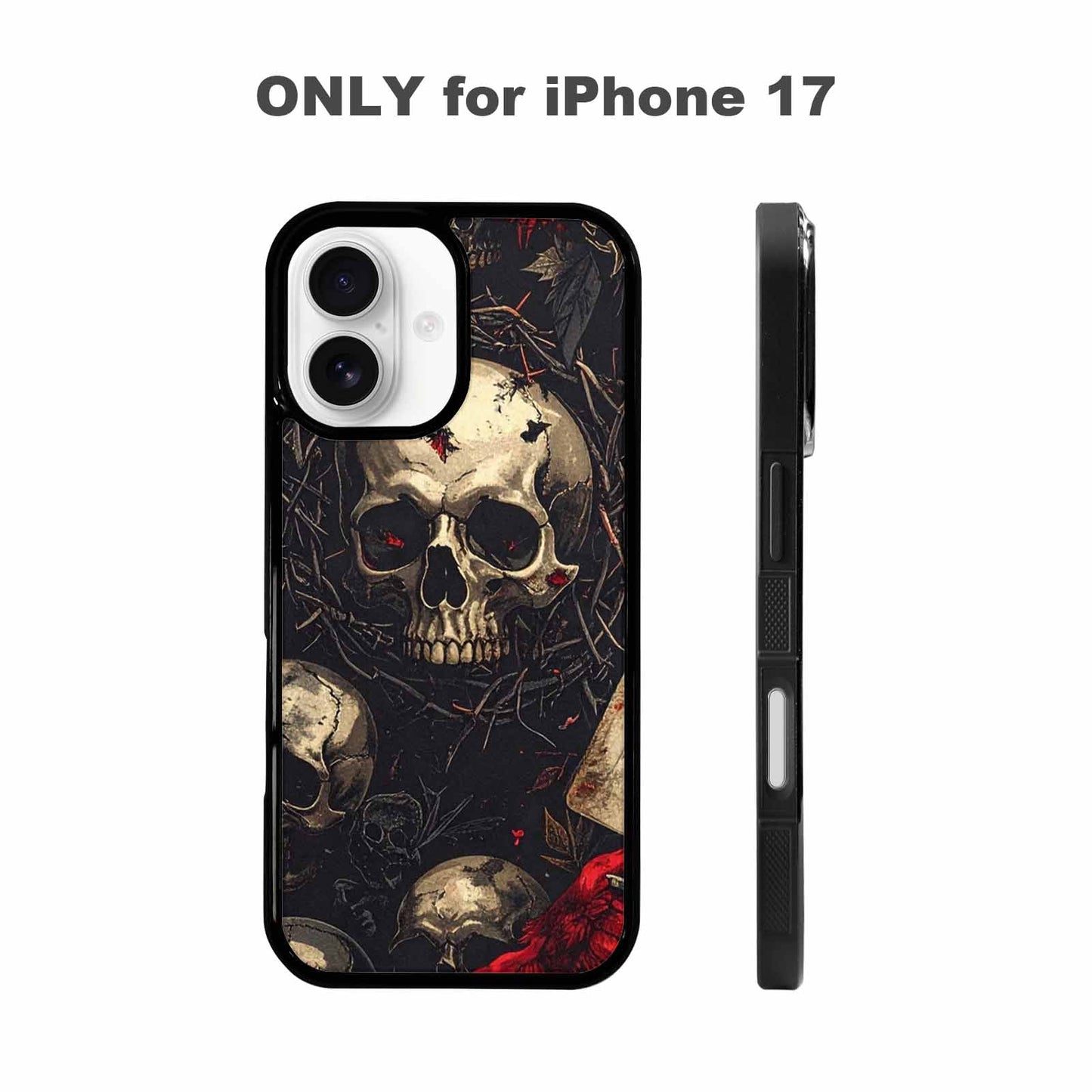 iPhone 17 Case — Skull Dark Art Gothic Print Gothic, Custom Designed Case Cover