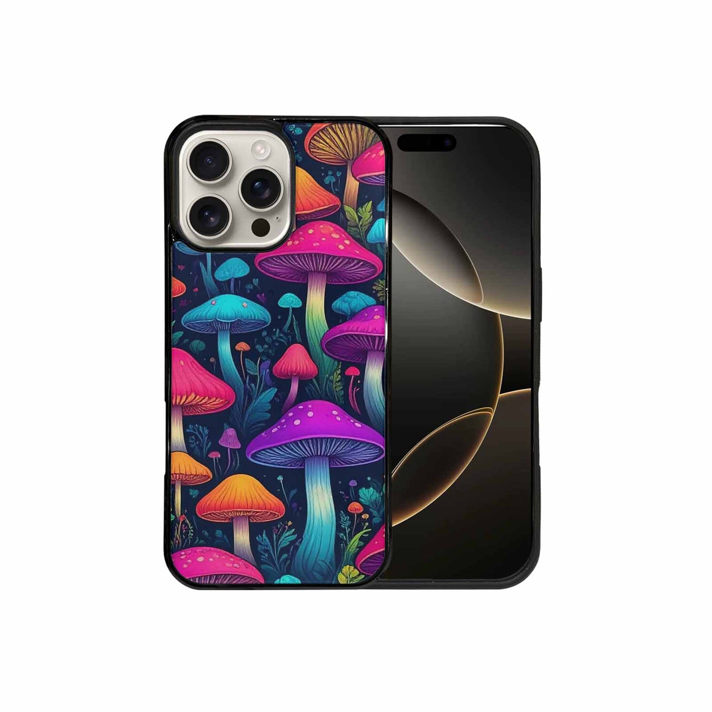 iPhone 16 Pro Max Case — Mushroom Psychedelic Art Seamless Pattern Vibrant, Original Design Phone Case