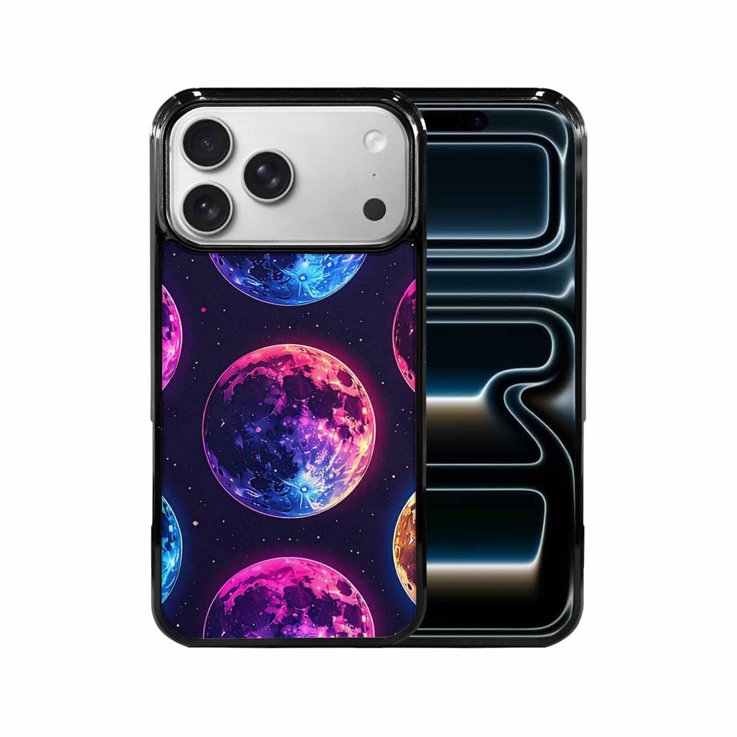 iPhone 17 Pro Max Case — Neon Winter Moon Cartoon Cute, Custom Art Phone Cover