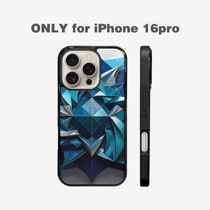 iPhone 16 Pro Case — Geometric Origami Art Pattern, Custom Printed Phone Case