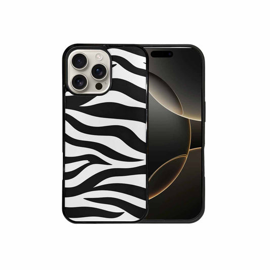 iPhone 16 Pro Max Case — Zebra Print Black White, Unique Phone Case Design