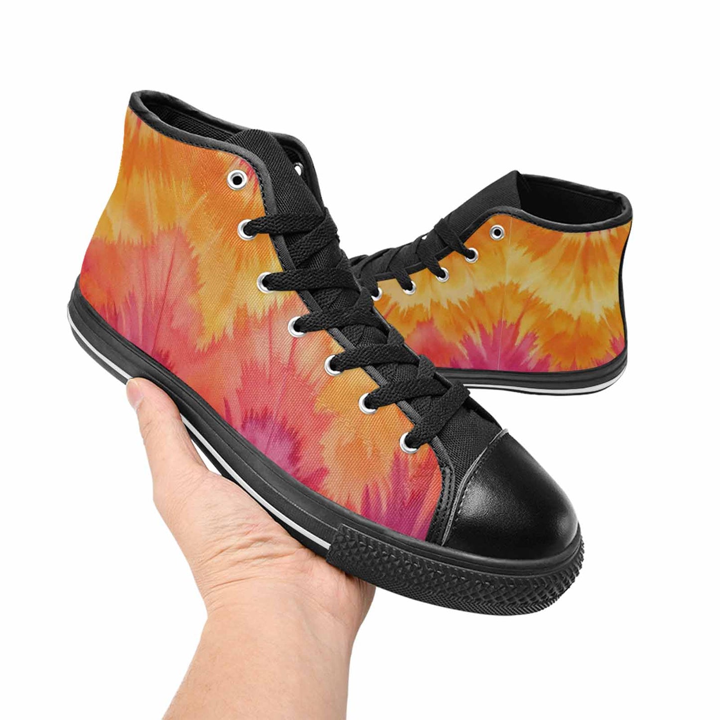 WOMEN'S Tie Dye - High Top Canvas Surreal Custom Sneakers
