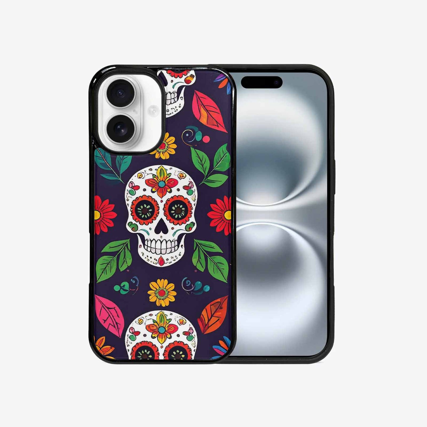 iPhone 16 Case — Sunflowers And Skulls, Personalized Phone Case