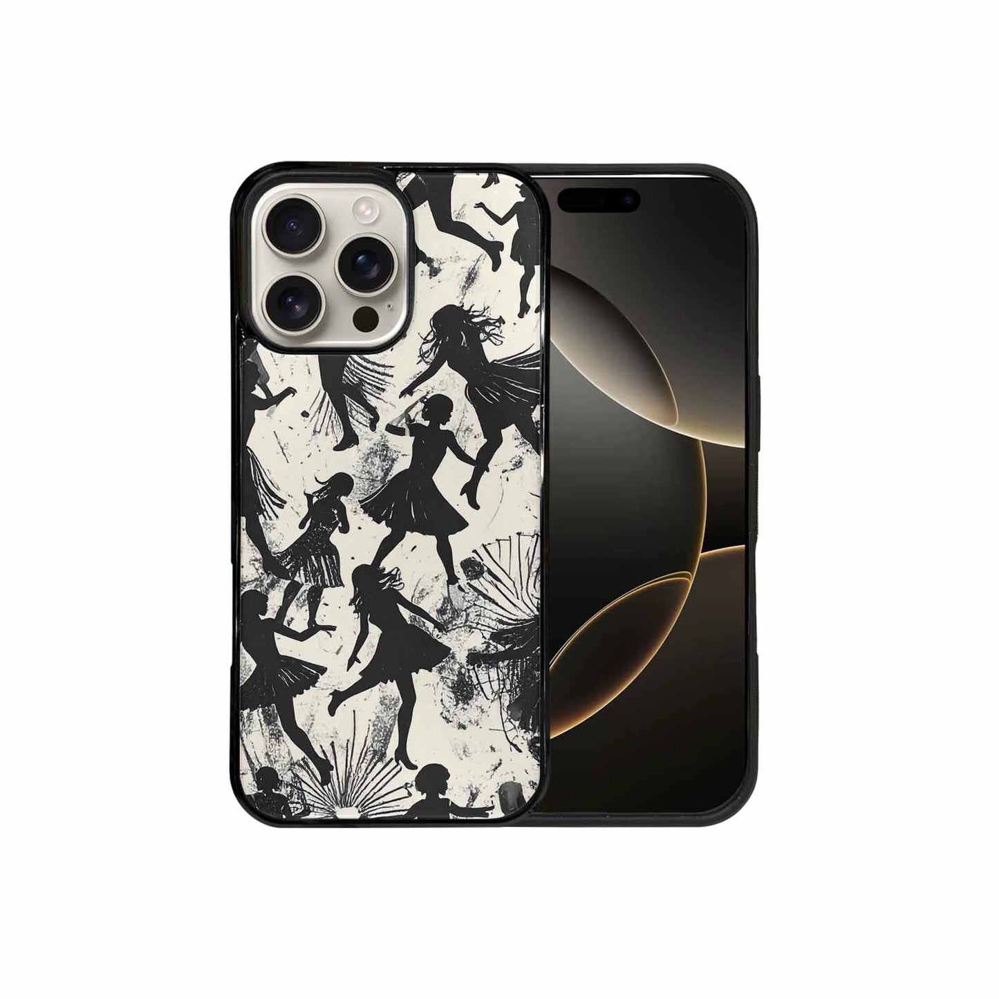 iPhone 16 Pro Max Case — Bold Dancing Figure Line Art Pattern, Custom Made Phone Cover