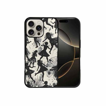 iPhone 16 Pro Max Case — Bold Dancing Figure Line Art Pattern, Custom Made Phone Cover