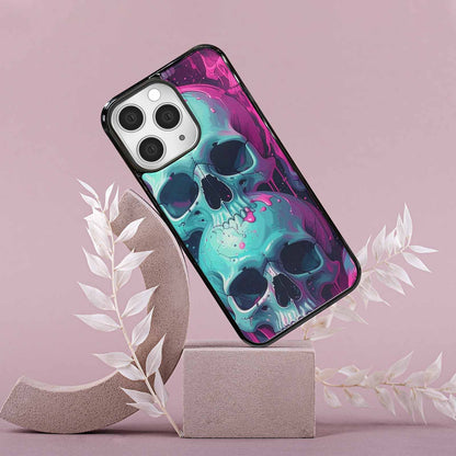 iPhone 15 Pro Max Case — 1000\'s Of Skulls Overlapping Each Other, Custom Printed Phone Case