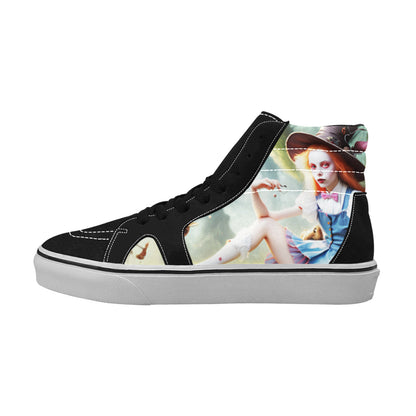 WOMEN'S Acid Creepy Wonderland Psychedelic High Top Skateboarding Neon Fantasy Sneakers