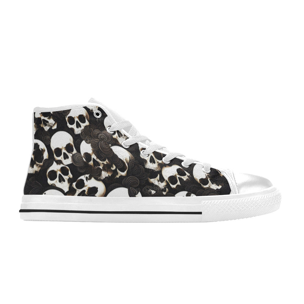 MEN'S Skulls Deluxe Men’S High Top Canvas Cottagecore Custom Sneakers