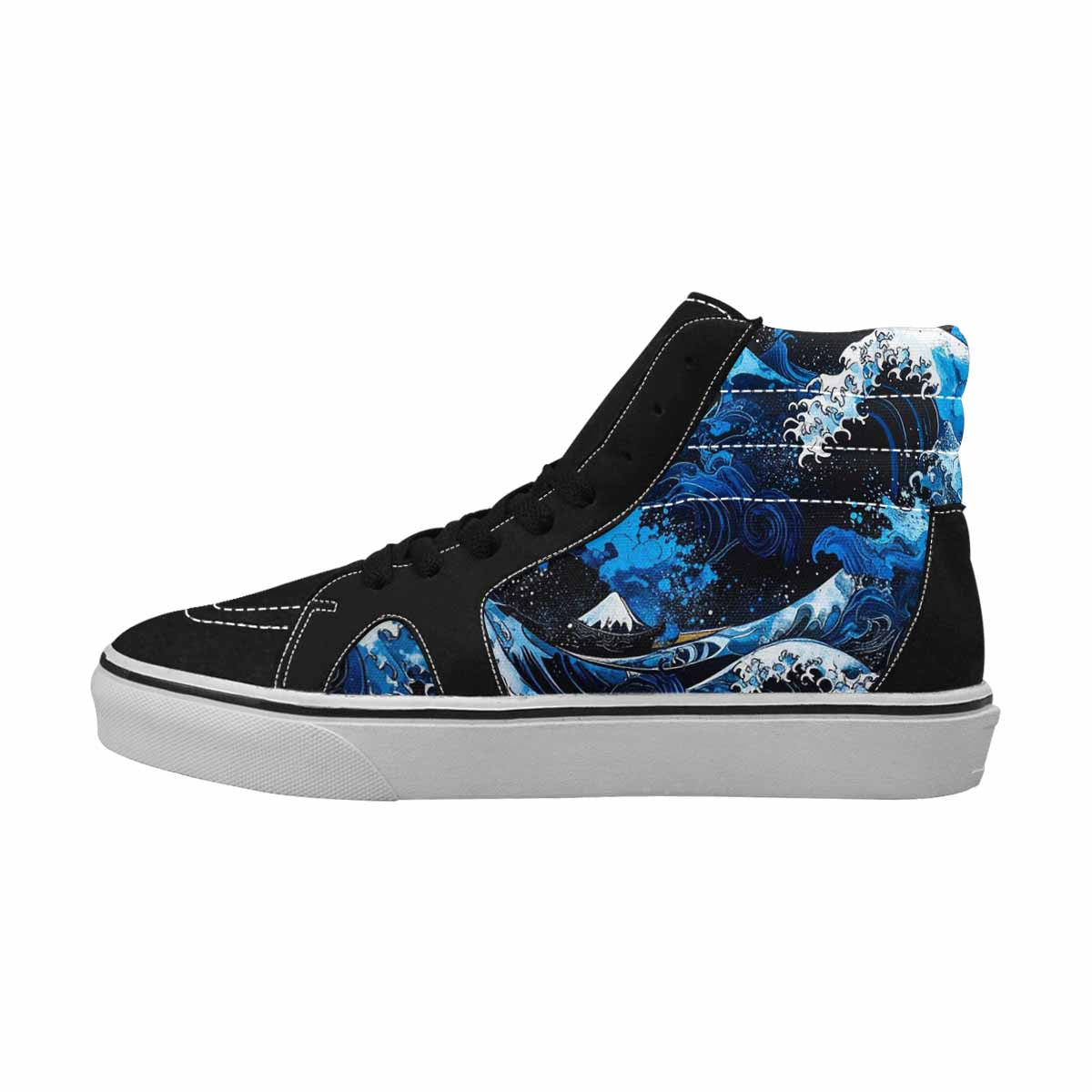 MEN'S Nautical Wave High Top Canvas Melting Art Sneakers