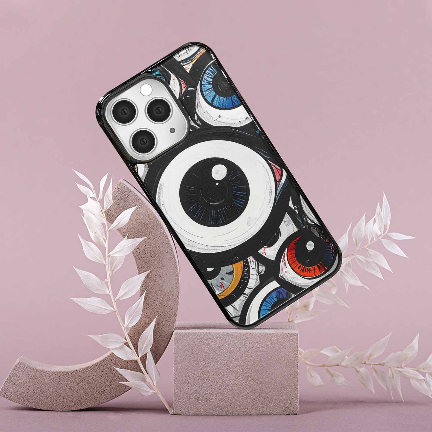 iPhone 15 Pro Max Case — Googly Cartoon Eyeballs, Custom Made Phone Cover