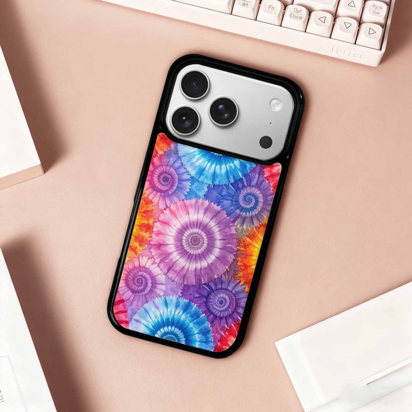 iPhone 17 Pro Case — Small Tie Dye Swirl Pattern Tie, Unique Phone Case Design