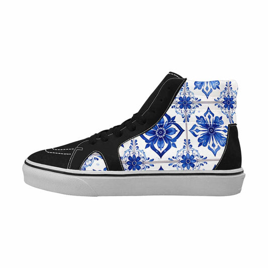 MEN'S Talavera Tile Floral High Top Canvas Dark Academia Sneakers