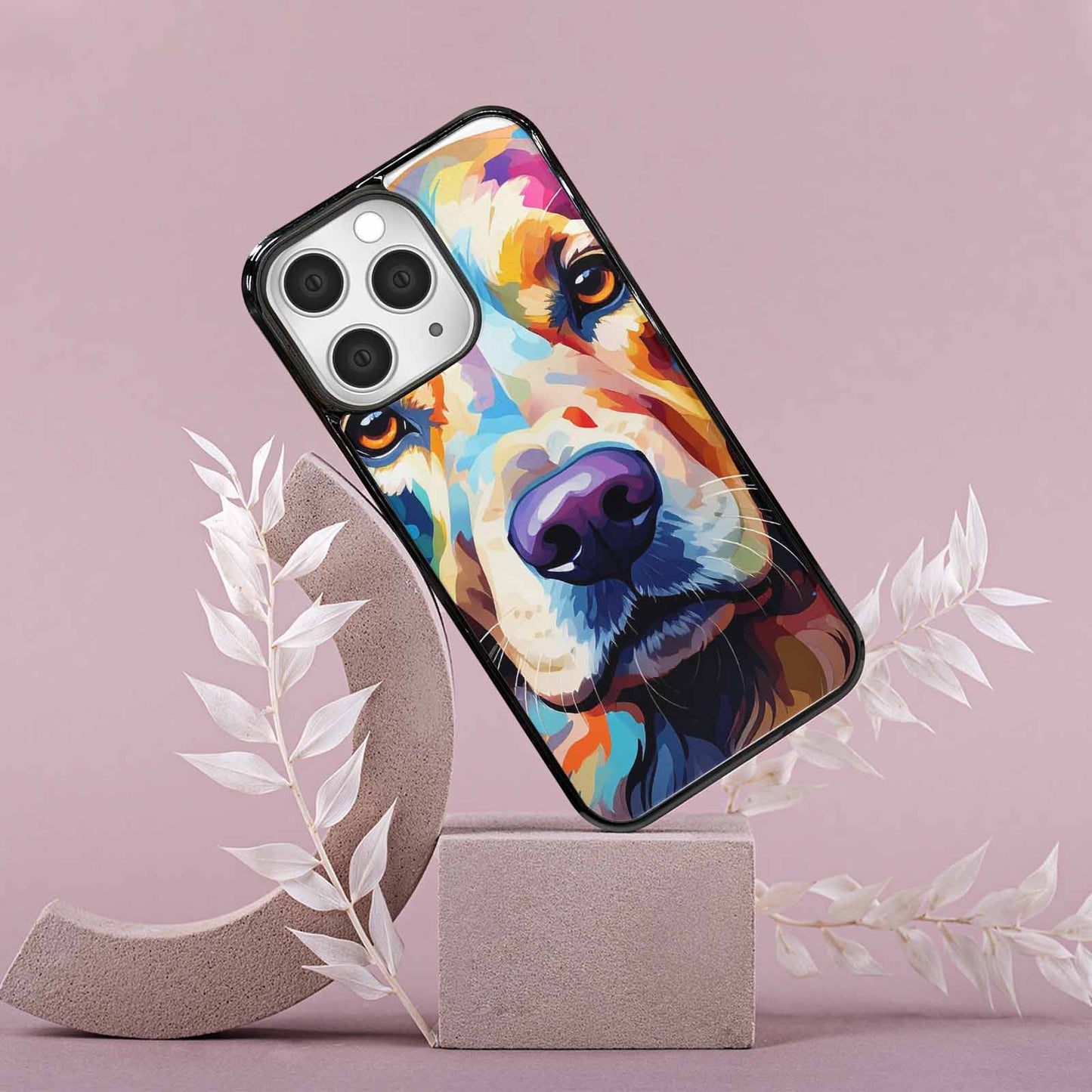 iPhone 15 Pro Max Case — Golden Retriever Watercolor Art Pattern, Custom Designed Case Cover