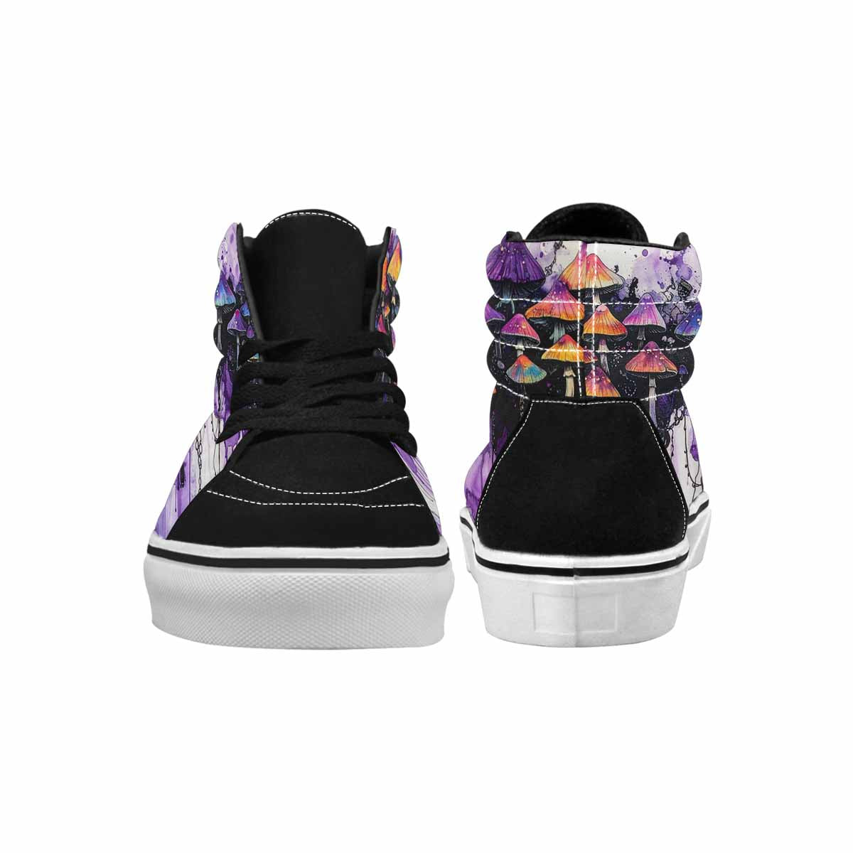 MEN'S Rainbow Drip Mushrooms High Top Canvas Wallpaper Art Custom Sneakers