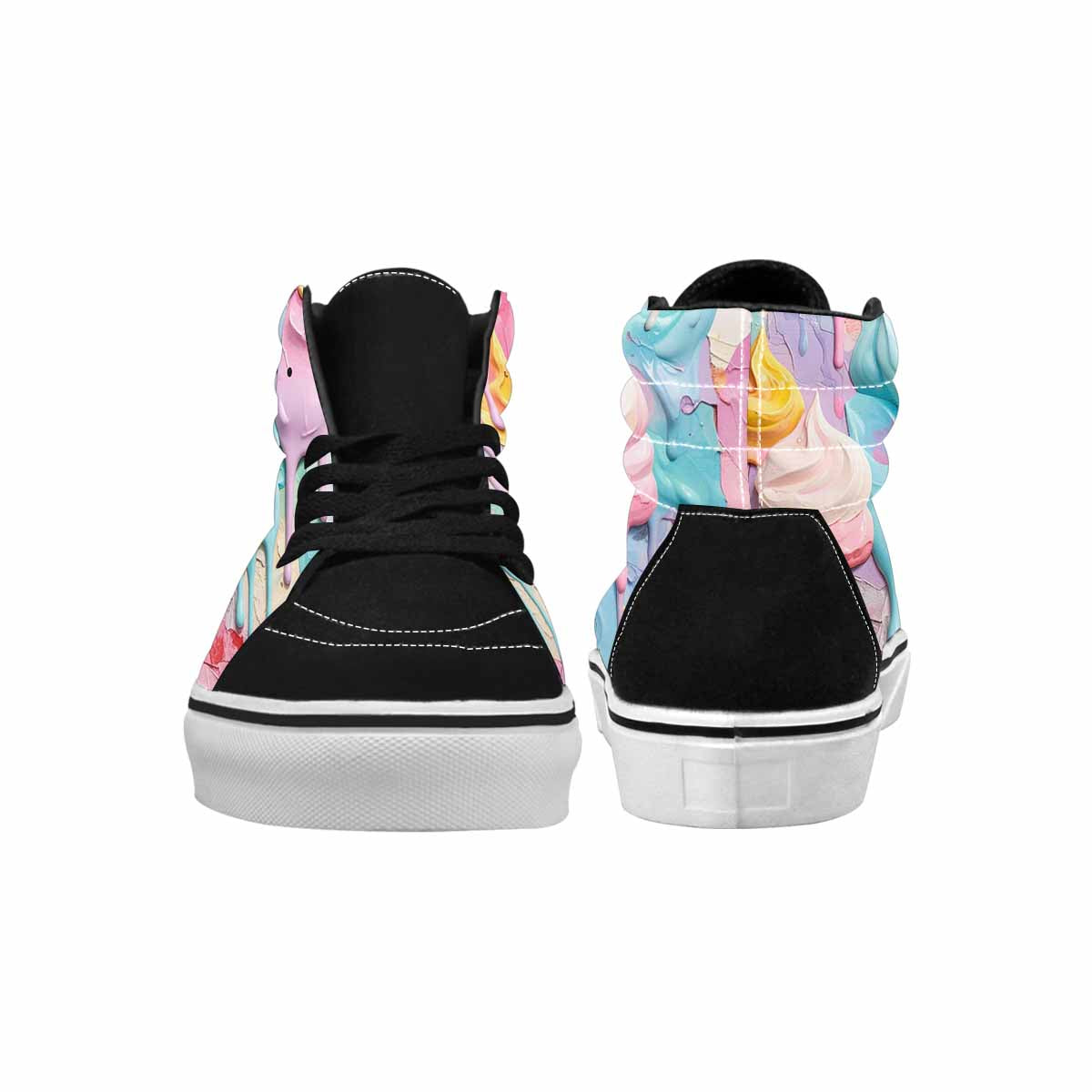 WOMEN'S Soft Serve Swirl Monster Characters High Top Canvas Dark Academia Sneakers
