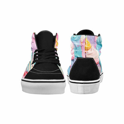 WOMEN'S Soft Serve Swirl Monster Characters High Top Canvas Dark Academia Sneakers