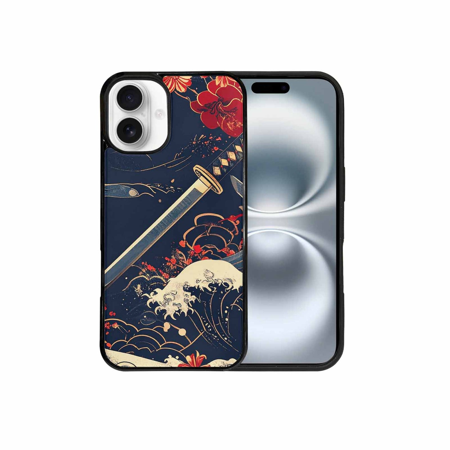 iPhone 16 Plus Case — Samurai Art Repeat Pattern, Custom Made Phone Cover