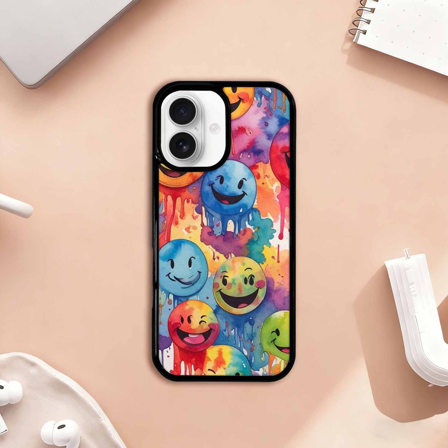 iPhone 17 Case — Smiley Facessmiley Faces Tie Original Art, Custom Phone Case