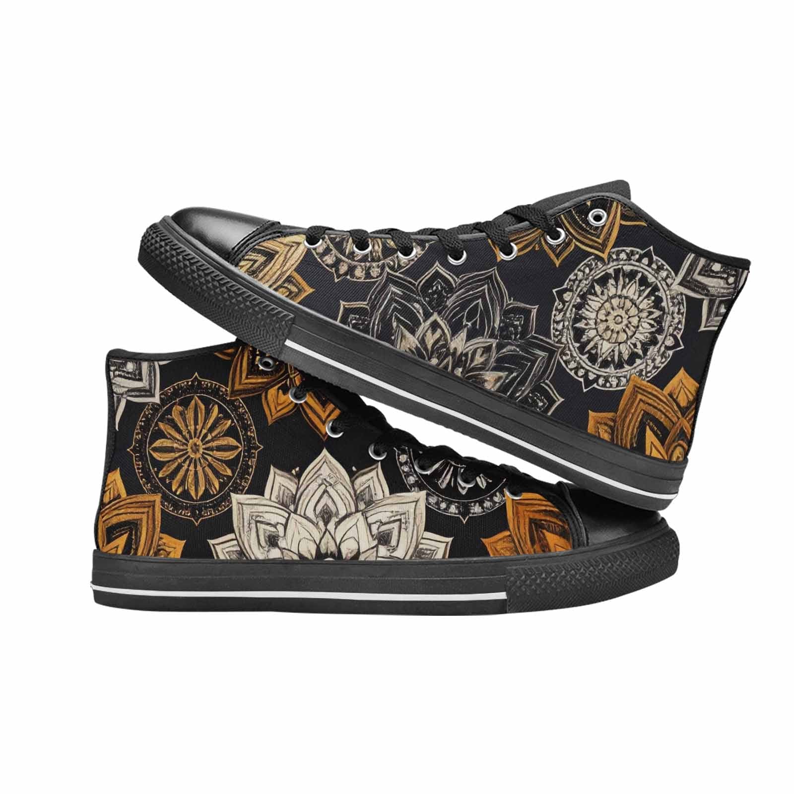 MEN'S Mandala High Top Canvas Vibrant Chaos Sneakers