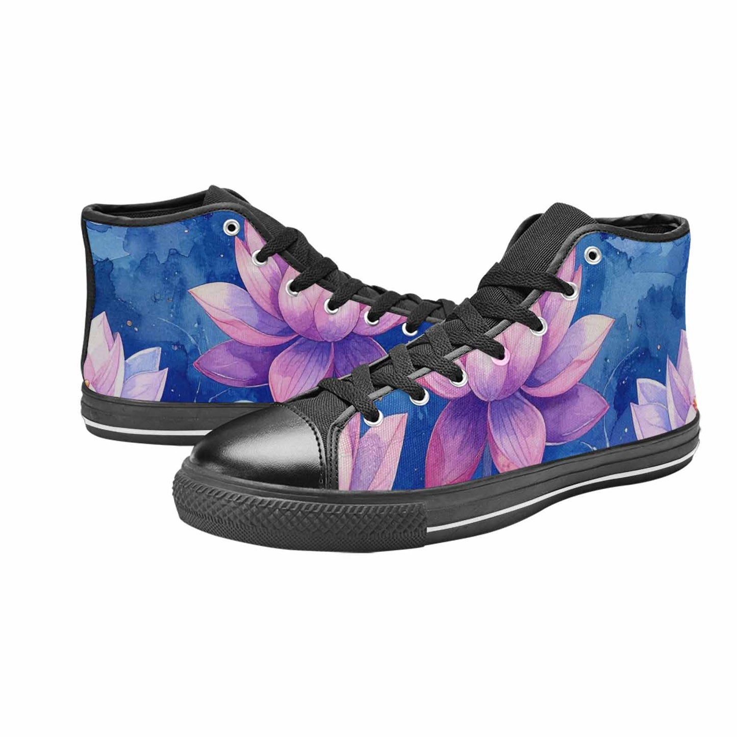 WOMEN'S Water Lilies Impressionist High Top Canvas Aesthetic Custom Shoes