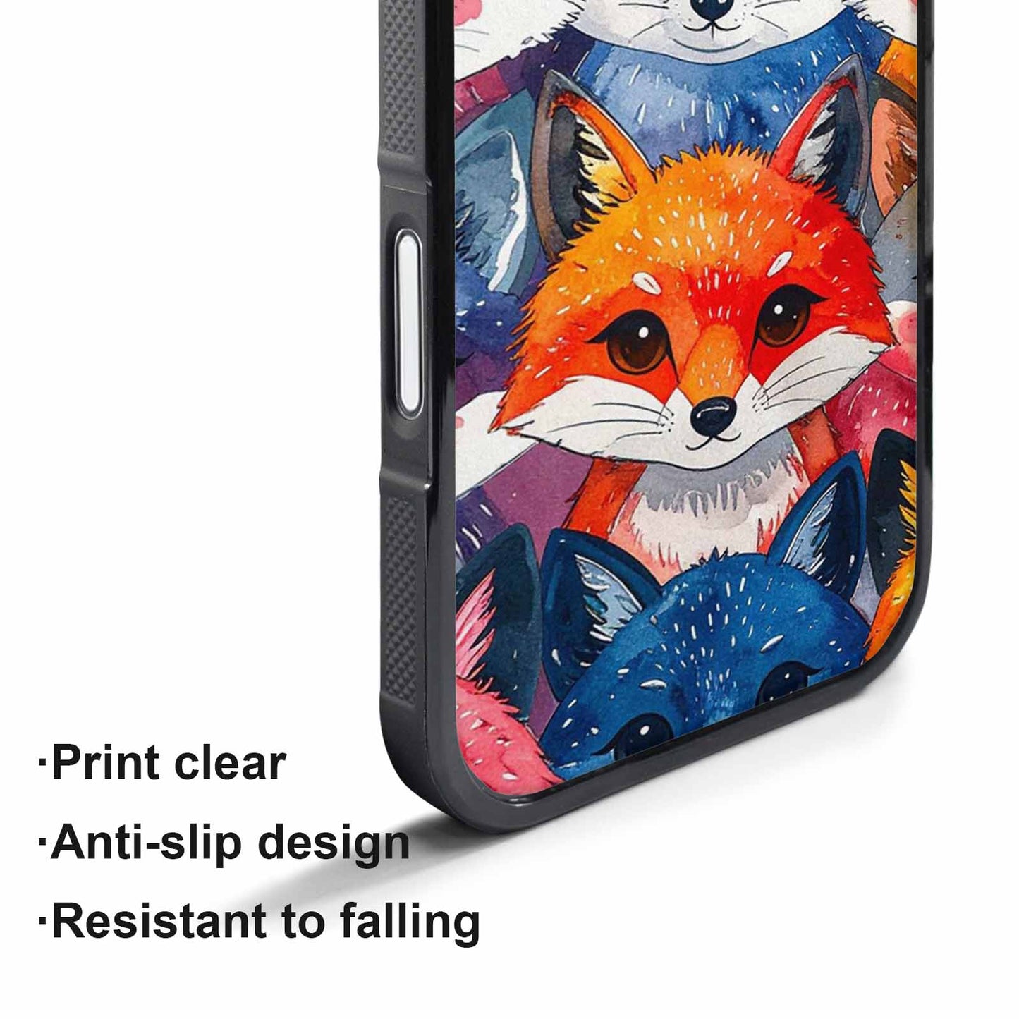 iPhone 17 Pro Case — Watercolor Kawaii Fox Faces Watercolor Abstract, Original Design Phone Case