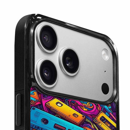 iPhone 17 Pro Case — Retro Cassette Tape Pattern Hundreds Retro, Custom Phone Case