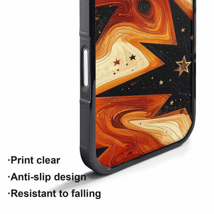 iPhone 17 Pro Max Case — Foil Wood Grain Galaxy Space, Customized Protective Case