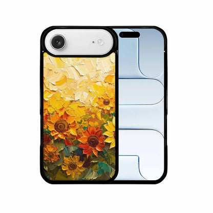 iPhone 17 Air Case — Impressionist Sunflower Brushstroke Pattern Hundreds Floral, Customized Protective Case