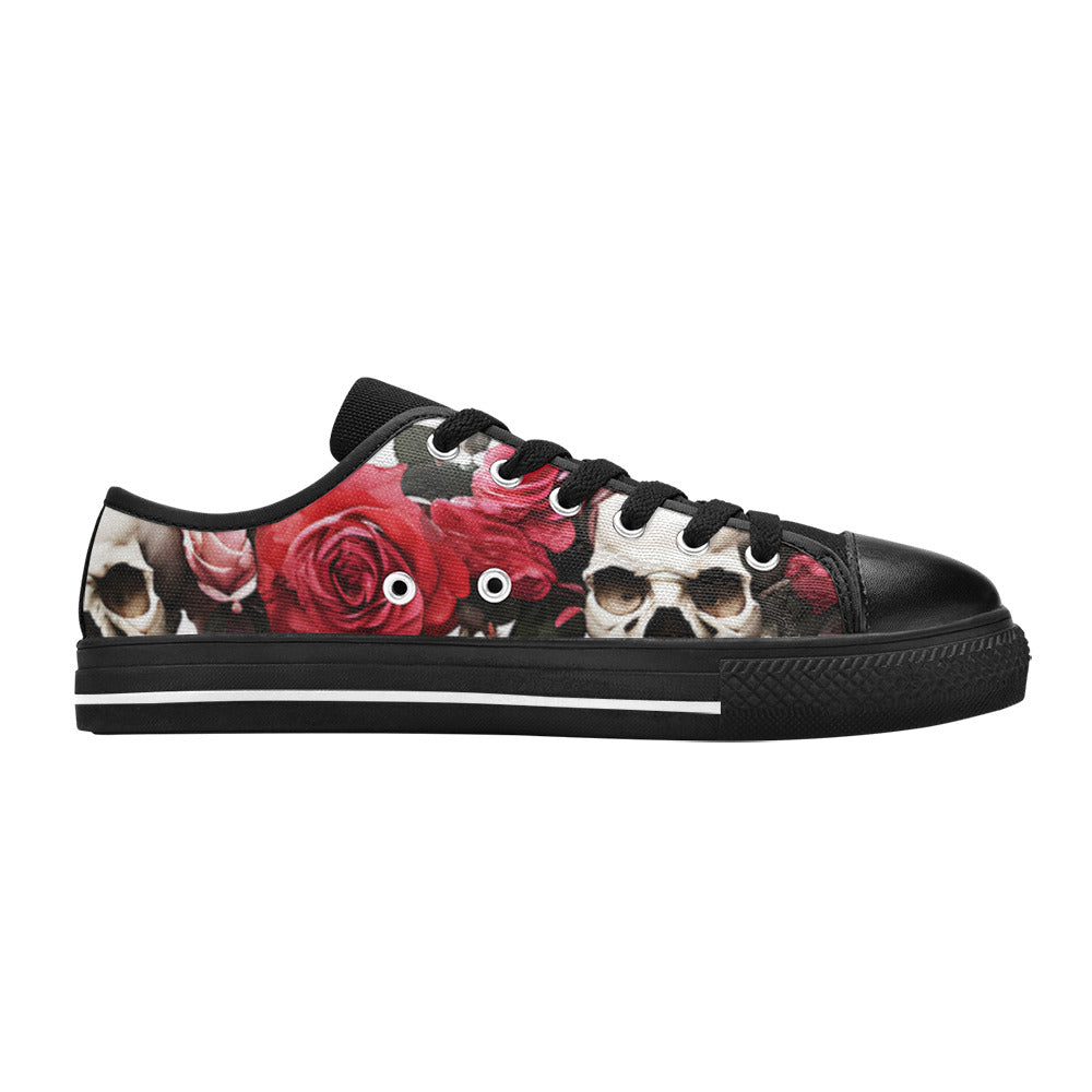 WOMEN'S Skulls Roses Deluxe 13 Canvas Surreal Shoes